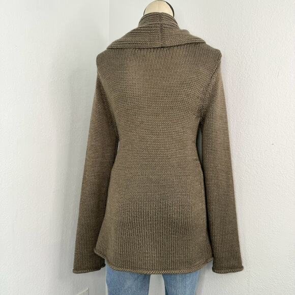 Soft Surroundings Shawl Collar Cardigan Sweater Wool Blend Brown - Picture 4 of 9